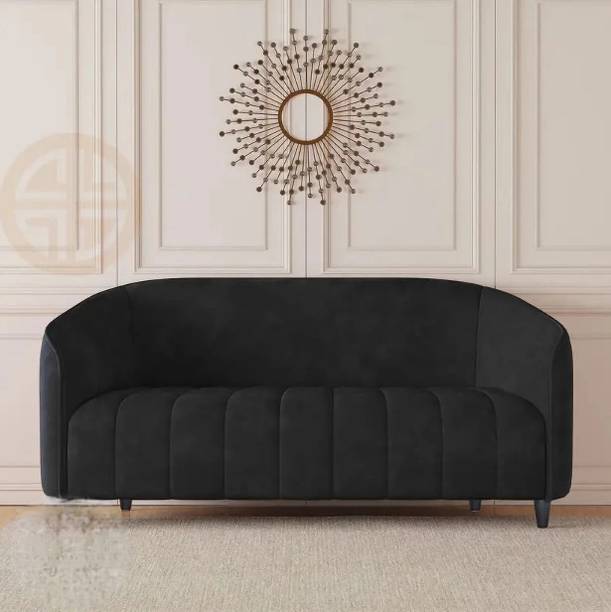 CARLTON LONDON Olivia Black Fabric 2 Seater Sofa