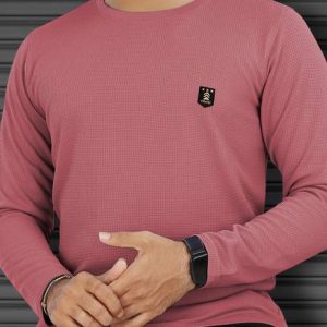 VeBNoR Men Solid Round Neck Polyester Pink T-Shirt