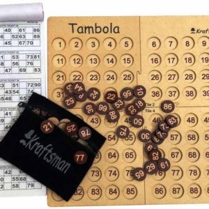 Golden Feather Portable Wooden Tambola Game with 600 Ti...