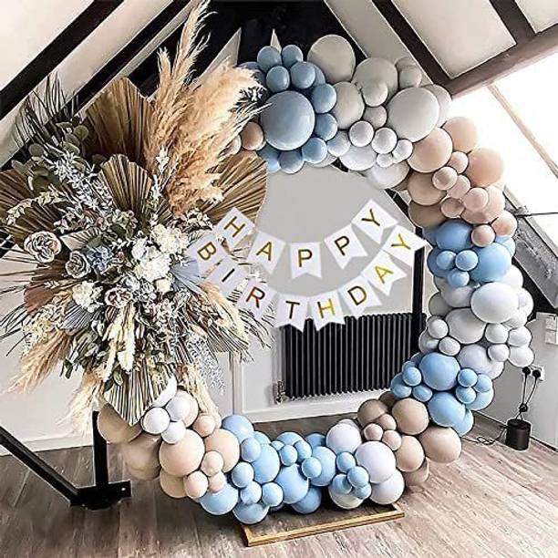 Bash N Splash Solid White Birthday Blue Peach Pastel Ba...
