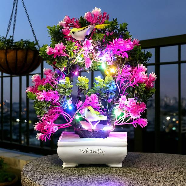 Handybee Mini Faux Bonsai Plant With 2 Bird Sparrow LED...