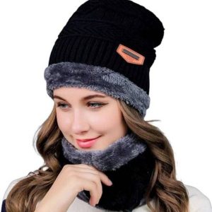 AmorMente Solid, Self Design, Embellished, Woven Skull Cap