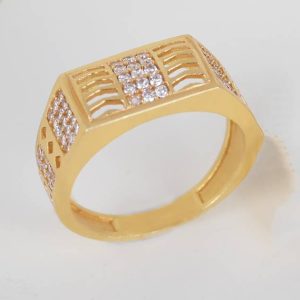MAME CREATION Brass Cubic Zirconia Gold Plated Ring