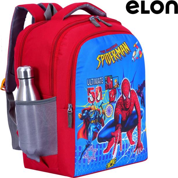 Elon SPIDERMAN Backpack 16x13 inch For 1st std to 5th s...