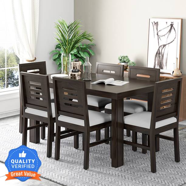 Modway Sheesham Wood 6 seater dining set with chairs Fo...