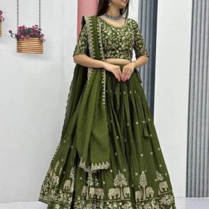 SHENKY Embroidered Semi Stitched Lehenga Choli