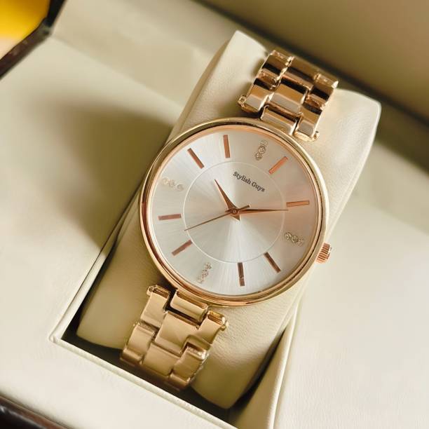 STYLISH GUYS Women Atractive Rose Gold White Color Luxury Trending W...