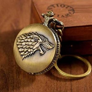 giftiny GAME OF THRONES WOLF Metal Pocket Watch Keychai...