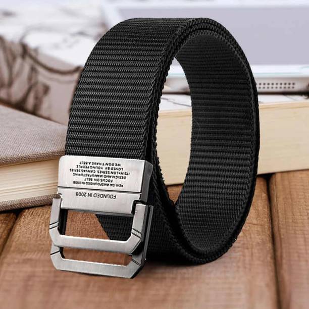 LOOPA Men Casual Black Nylon Belt