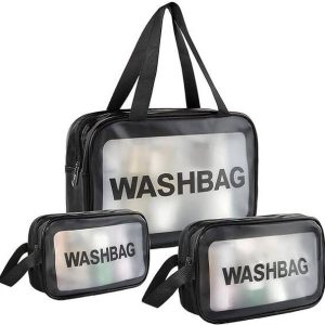 courvey bags 3 PCS Cosmetic Bag Pouch Transparent Pvc T...