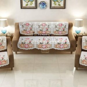 Luxury Crafts Cotton Floral 3+2 Seater Sofa Cover
