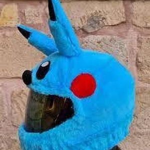 V VANTRA GA-ZI-BLUE COLOUR PIKACHU HELMET COVER Motorbi...
