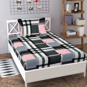 BLUEDOT 200 TC Cotton Single Geometric Flat Bedsheet