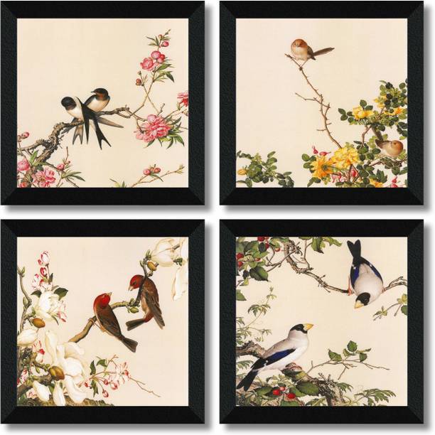 saf SET OF 4 BIRDS UV lamination Digital Reprint 19 inc...
