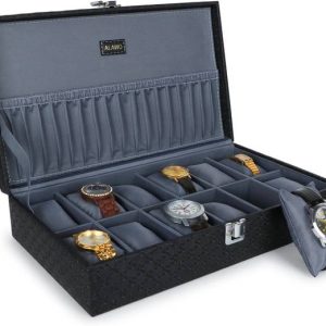 ALAWO Watch Box Organizer Holder for Men & Women 12 slots of ...