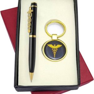 UJJi Doctor Logo Clip Brass Pen in Gold Part with Docto...