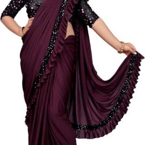 HouseOfCommon Ready to Wear Embellished Daily Wear Lycra Blend Saree