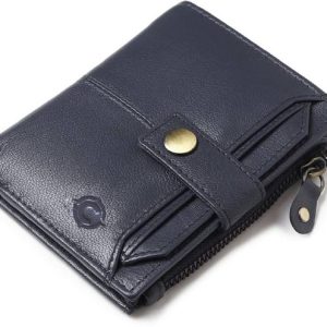 Cotnis Men & Women Casual Blue Genuine Leather RFID Wallet