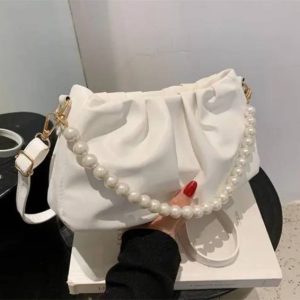 Shara White Sling Bag mota moti white flip_13