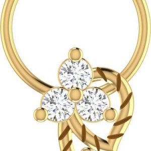 avsar Savi 14kt Cubic Zirconia Yellow Gold Nose Wire