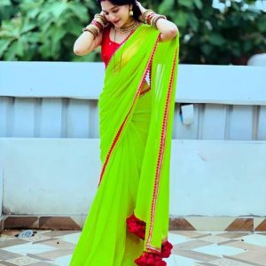 SHAYONAM Embellished, Embroidered Daily Wear Georgette Saree