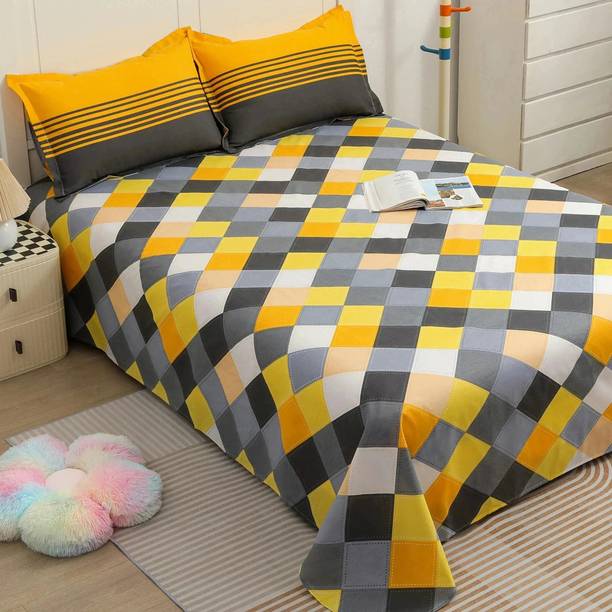 Story@home 144 TC Cotton Double Printed Flat Bedsheet