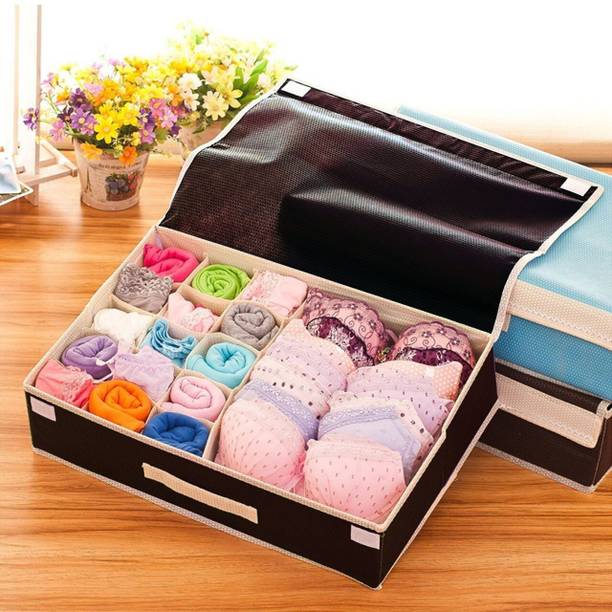 JWorld Lingerie Storage Organizer With Lid Non-Woven Dr...