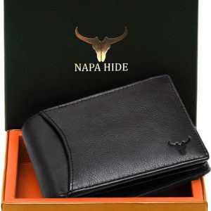 napa hide Men Casual Black Genuine Leather Wallet - Regular Size