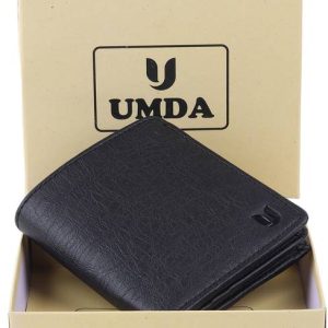 Umda Men Casual Black Artificial Leather Wallet