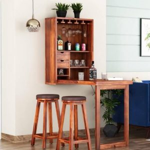 SARARTH Solid Wood Bar Cabinet