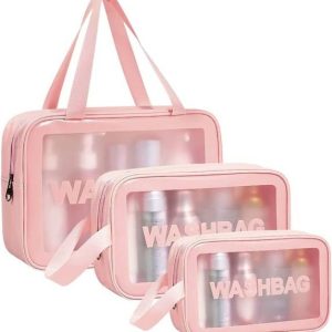 LIFINI Pink Wash bag pack of 3