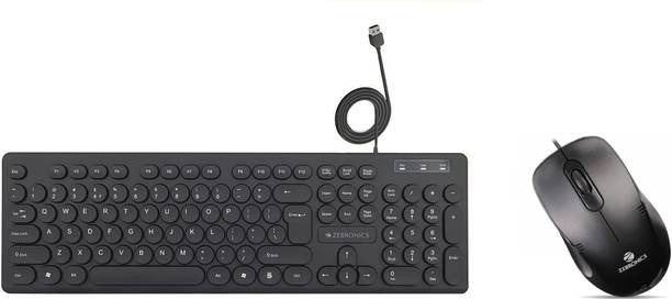 ZEBRONICS K24 Wired Keyboard + Power Plus Wired Mouse C...