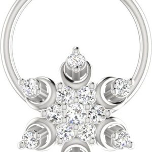 avsar Mitali 18kt Diamond White Gold Nose Wire