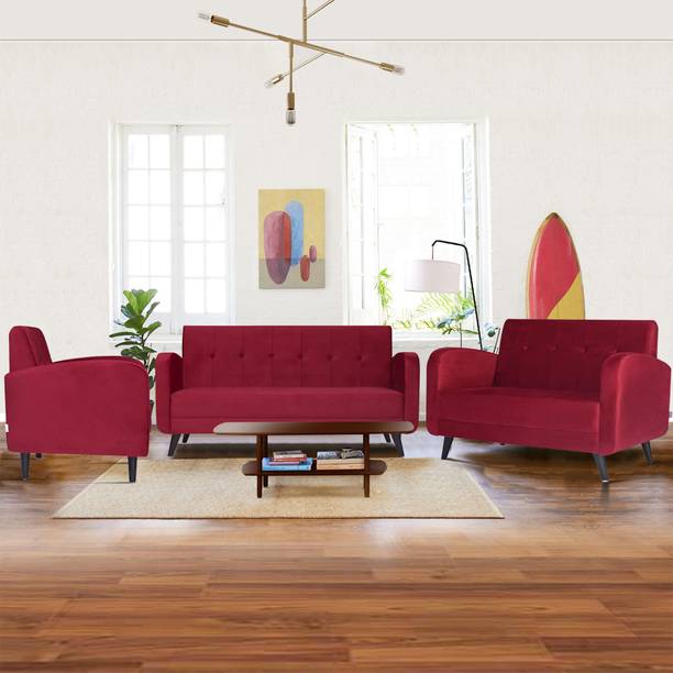 ARRA Rome Tufted Back 6 Seater Sofa Set Fabric 3 + 2 + ...