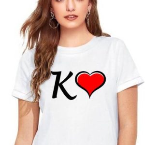 Zenloop Styles Girls_Name_Letters_K Women Solid Round Neck Polyester W...
