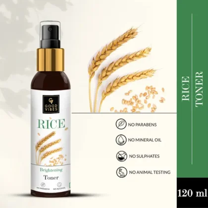 GOOD VIBES Rice Brightening Toner 120ml Men & Women (120 ml)