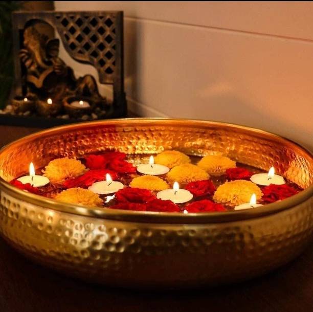 ALNOORHANDICRAFTS Gold Finish Urli Bowl for Centerpiece...