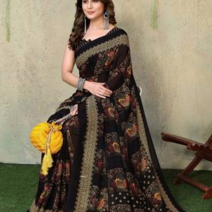 YASHIKA Printed Daily Wear Georgette Saree
