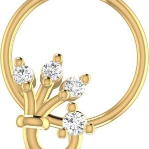 avsar Shubhi 14kt Cubic Zirconia Yellow Gold Nose Wire