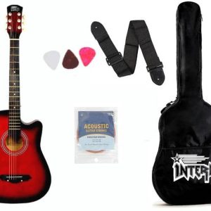 intern INT-38C-RD Acoustic Guitar Linden Wood Rosewood ...