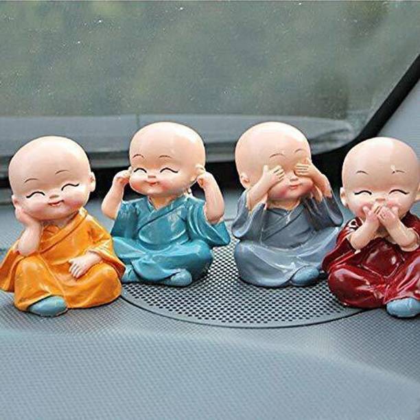 PUCHCHI Set of 4 Monk Miniature Buddha Figurines Showpi...