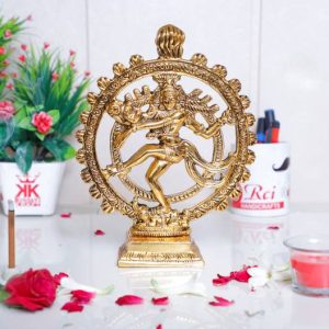 KridayKraft Shiva idol Metal Statue for Home Decor,Gold...