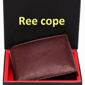 ree cope Men Formal, Trendy Brown Genuine Leather RFID Wallet