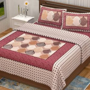 E ELMA 150 TC Cotton Double Floral Flat Bedsheet