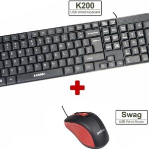 zebion K200+Swag Wired USB Standard Desktop Keyboard Co...