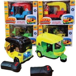 HASHONE Battery Operated Auto Rickshaw RC Toy with Remo...