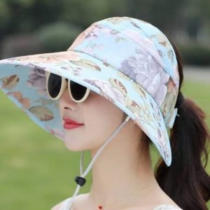 AlexVyan Sun Visor Cap 5" Wide Brim Summer Cap UV Prote...