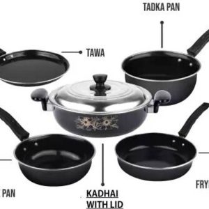 Maharajee 6 Pcs Set Induction Bottom Non-Stick Coated C...