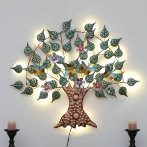 Royal Heritage crafts Metal Wall Hanging Green Leaf Fiv...