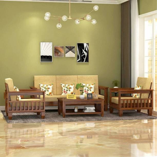 Taskwood Furniture Solid Wood Sheesham Wood 3+1+1 Five ...